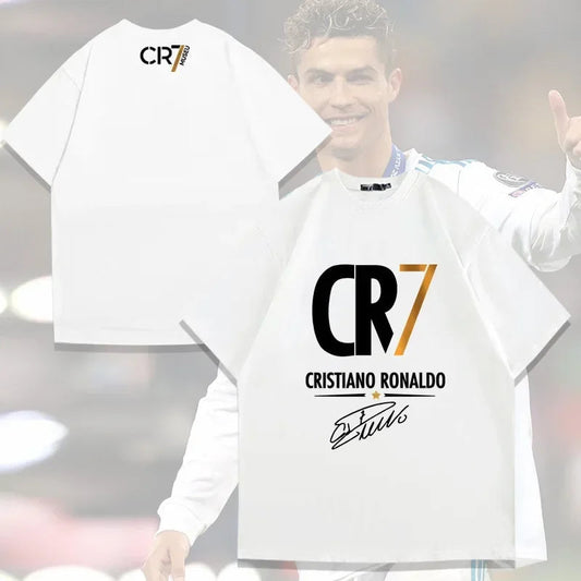 Ronaldo children's 3-14 years old 100% cotton T-shirt summer football sports parent-child casual fashion round neck T-shirt Velora