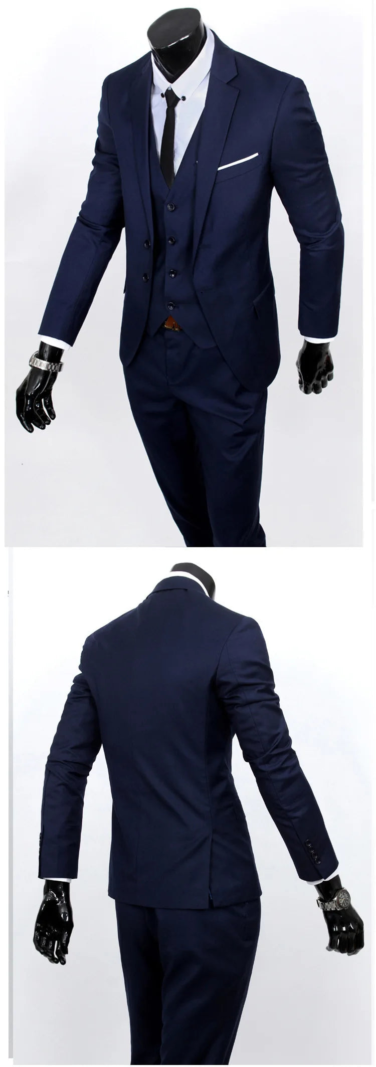 Spring Autumn New Fashion Men's Trendy Slim Business Solid Color 3 Pieces of Suits Sets Single Greasted Blazers Waistcoat Pants Velora