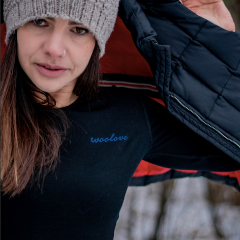 Women's 100% Merino Wool Base Layer Long Sleeve Crew Neck Shirt 190 GSM Woolove Apparel