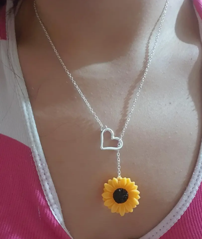 Sunflower Love Lariat Necklace - Velora