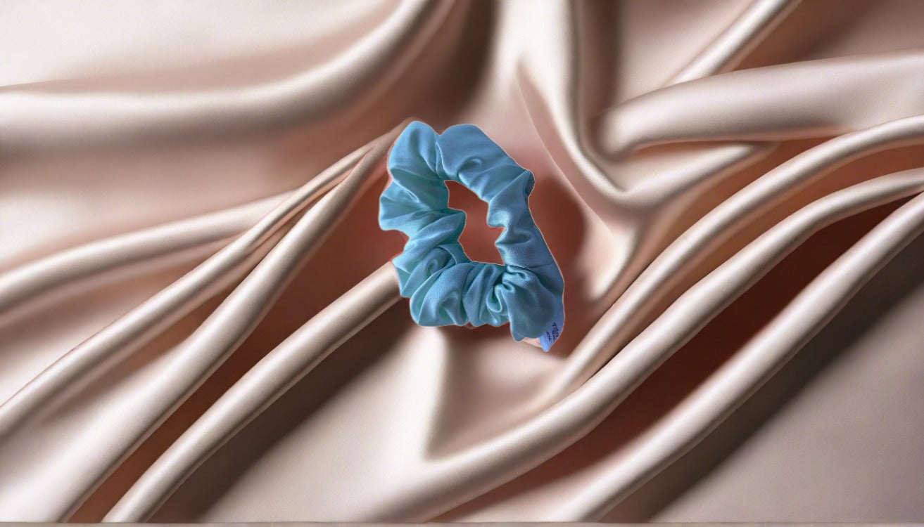 Silk Hair Scrunchie Aqua - Velora