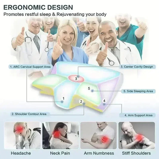 Sleep Memory Neck Pillow Butterfly Slow Rebound Comfortable Memory Foam Sleep Pillow Cervical Orthopedic Neck Massage Bed Pillow Velora