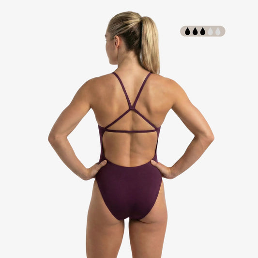Merlot SecureFlo Open-Back One-Piece Period Swimsuit by Norca