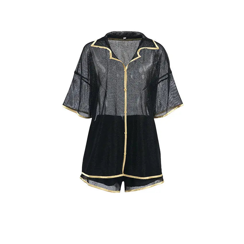 See-through Cardigan Pajamas Two-piece Set For Women EX-STOCK Canada