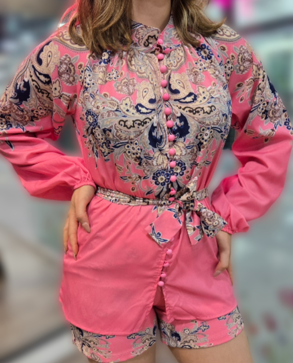 Sexy Button Shirt With Shorts - Velora