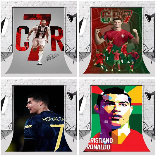 C-Cristiano R-Ronaldo Decoration Background Photography Party Bedroom Living Room Decoration Shooting Cloth Tapestry Flag Velora
