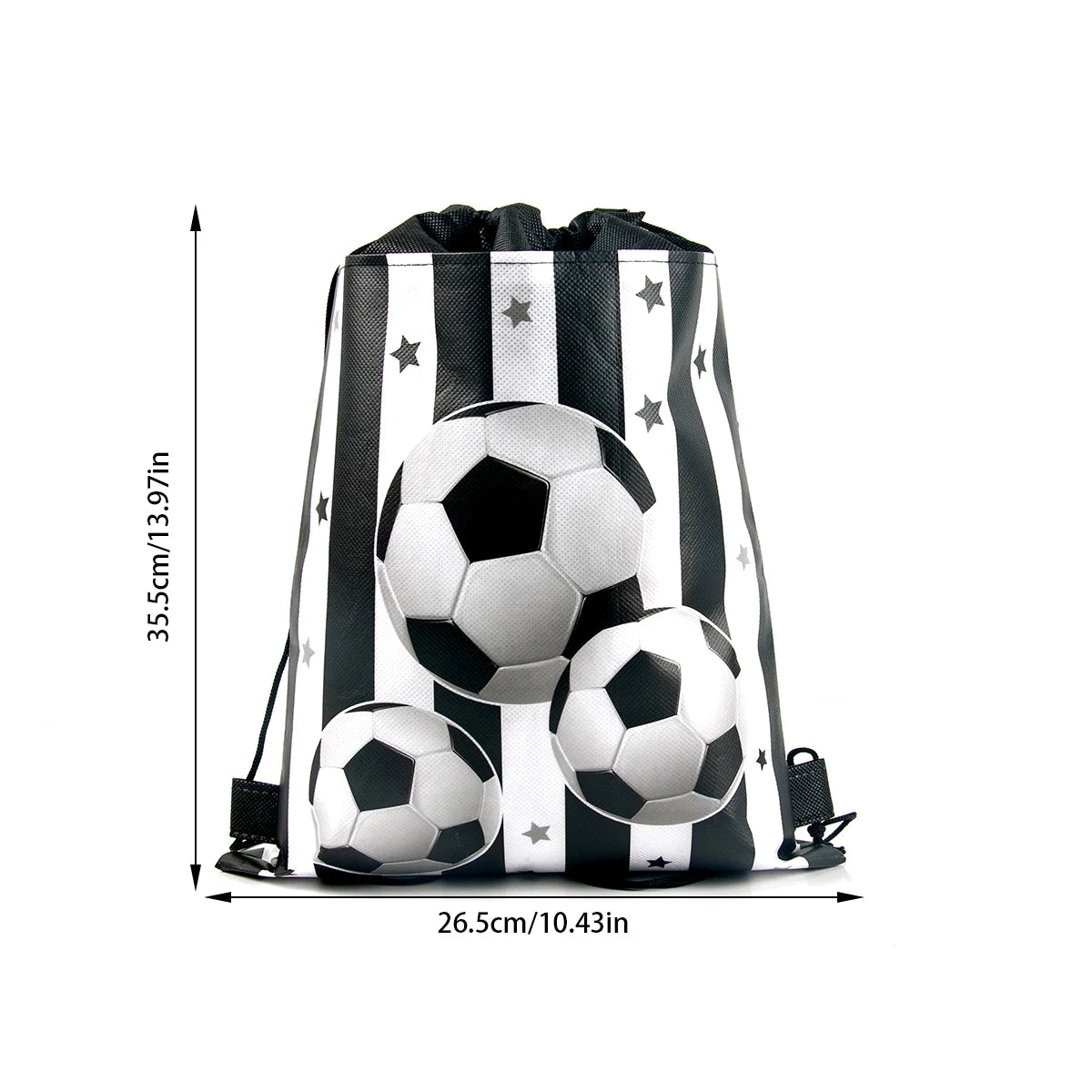 3/6/12pcs Children Football Drawstring Bags Football Backpack Sport Party Drawstring Goodie Favor Bags Gifts Birthday Party - Velora