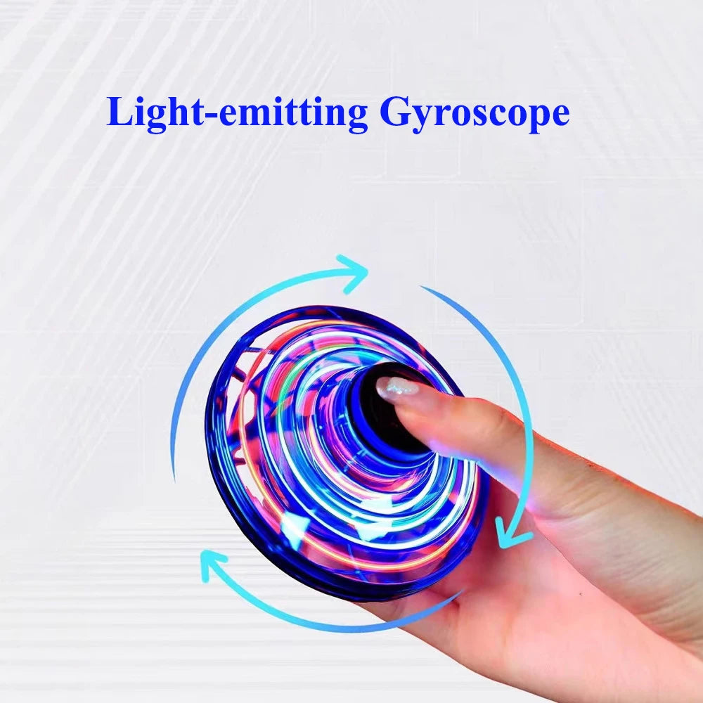 1pc Teenager Flying Spinner UFO Boomerang Mini Drone Magic Levitation Light-emitting Gyroscope Induction Decompression Toys Velora