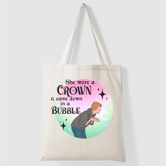 "She Wore A Crown & Came Down in a Bubble" Tote Bag - Velora Luxury Fashion