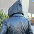 Sheep Leather Jacket with Removable Hood - Velora Luxury Fashion