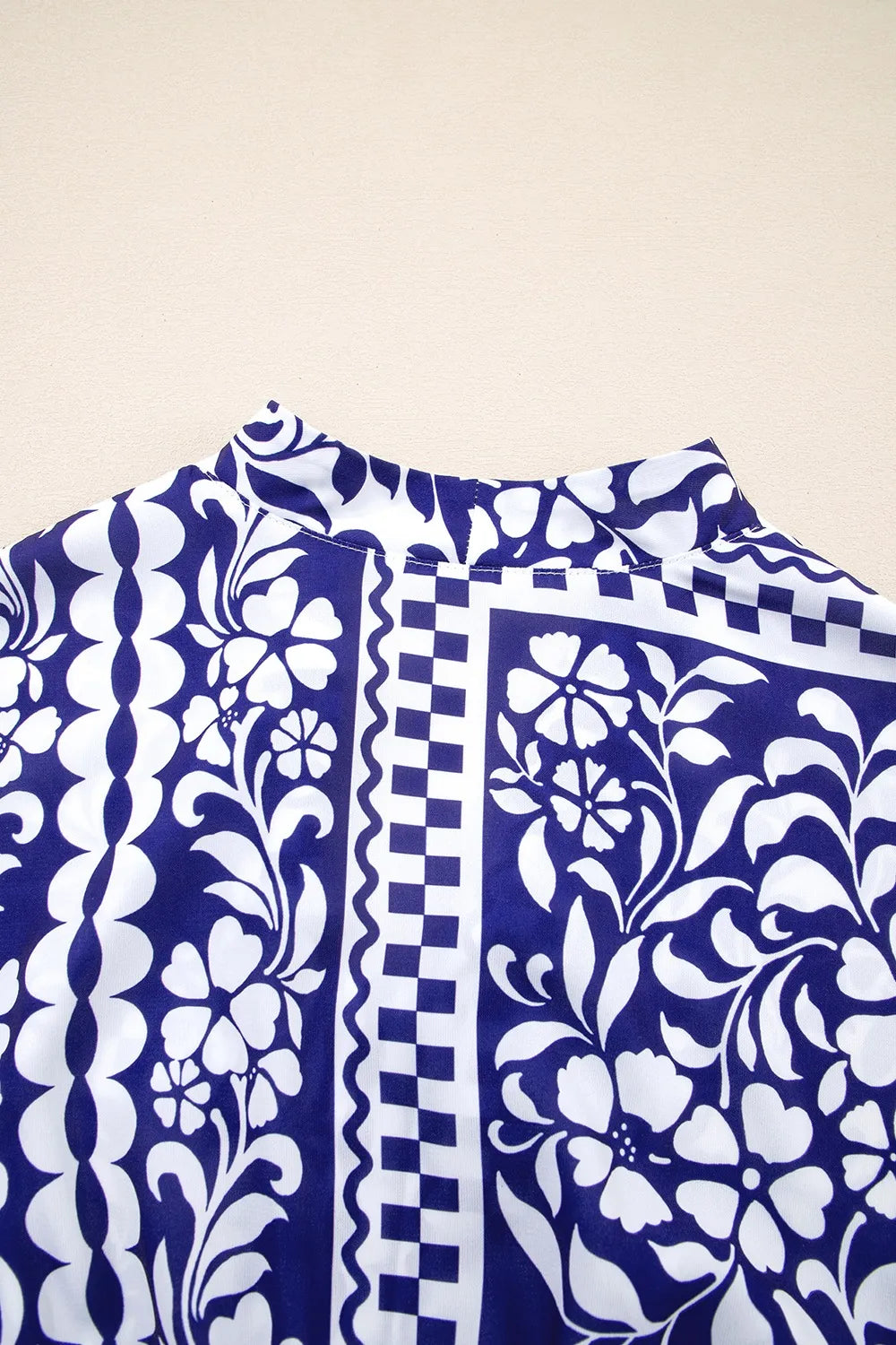 Shirred Waist V Neck Sleeveless Floral Print Midi Dress - Velora Luxury Fashion