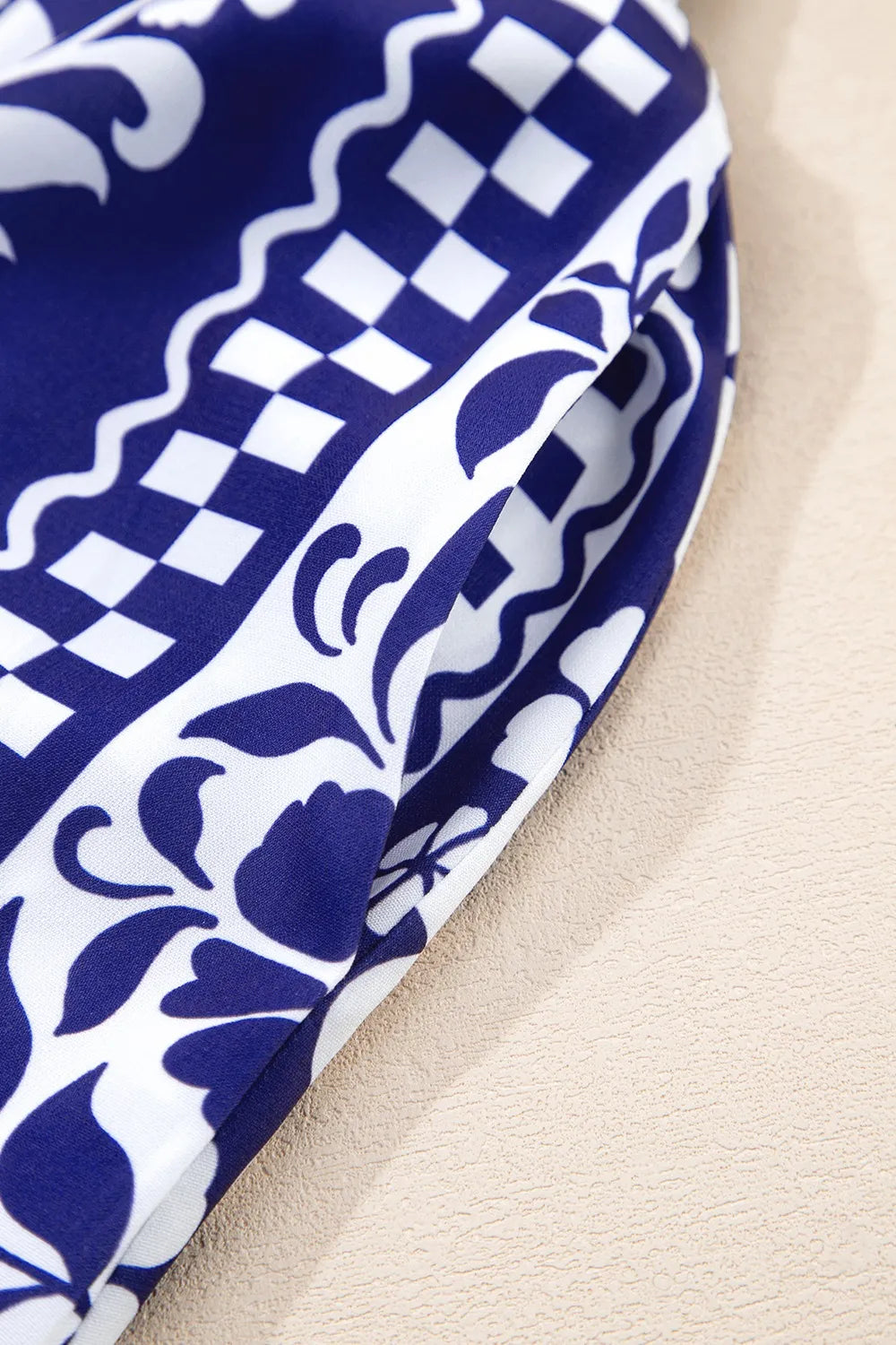 Shirred Waist V Neck Sleeveless Floral Print Midi Dress - Velora Luxury Fashion