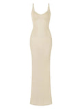 Side Slit Maxi Cami Sweater Dress - Velora Luxury Fashion