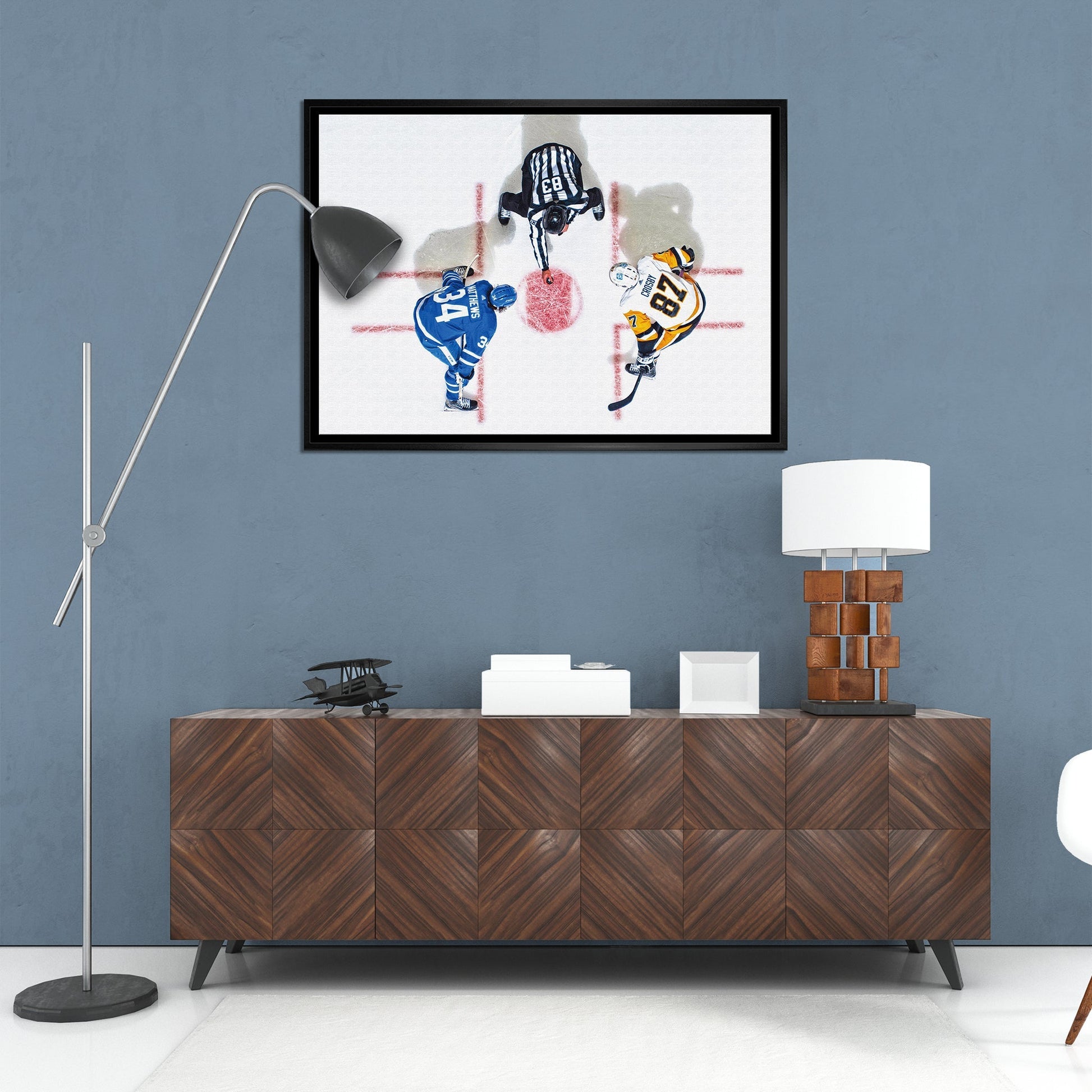 Sidney Crosby & Auston Matthews Framed 20x29 Overhead Canvas - Velora Luxury Fashion