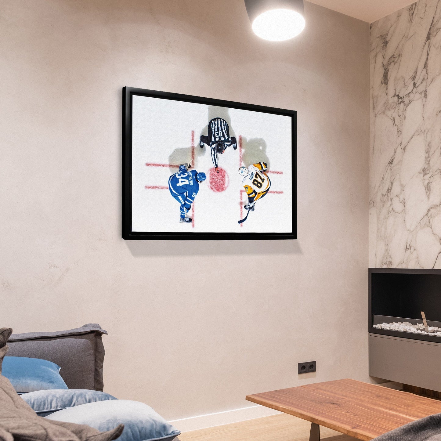 Sidney Crosby & Auston Matthews Framed 20x29 Overhead Canvas - Velora Luxury Fashion