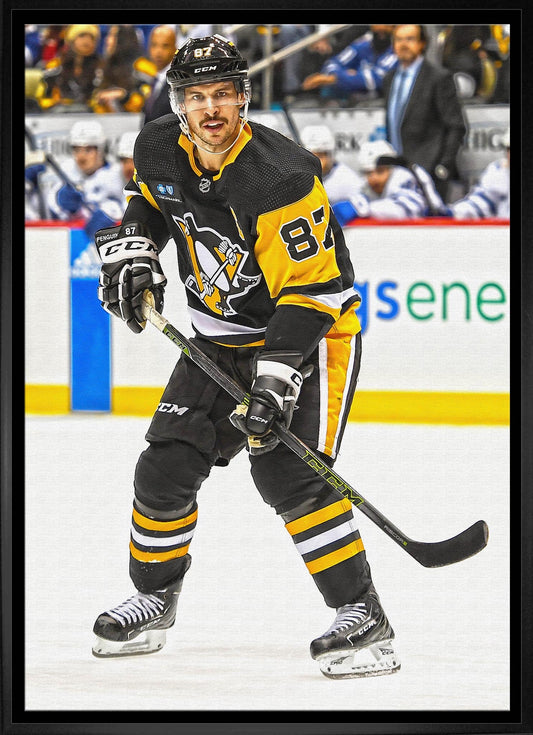 Sidney Crosby Framed 20x29 Canvas Penguins Action-V - Velora Luxury Fashion