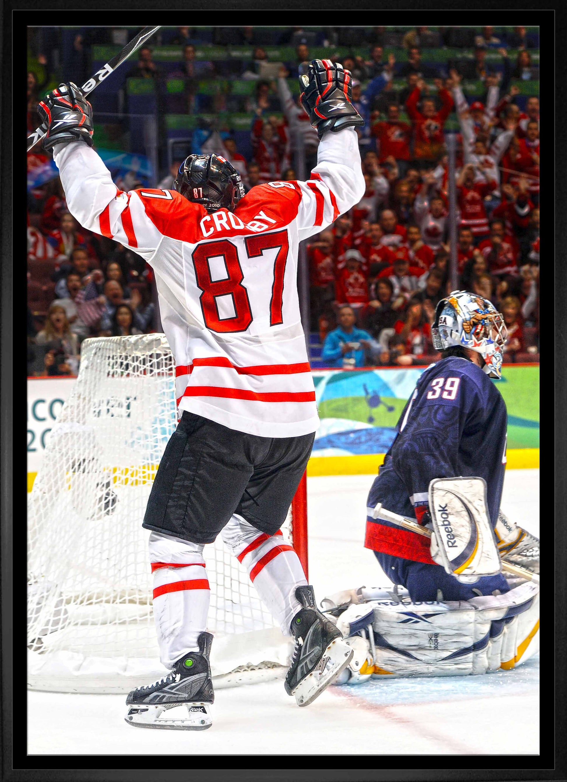 Sidney Crosby Team Canada Framed 20x29 Golden Goal Celebration Canvas - Velora Luxury Fashion