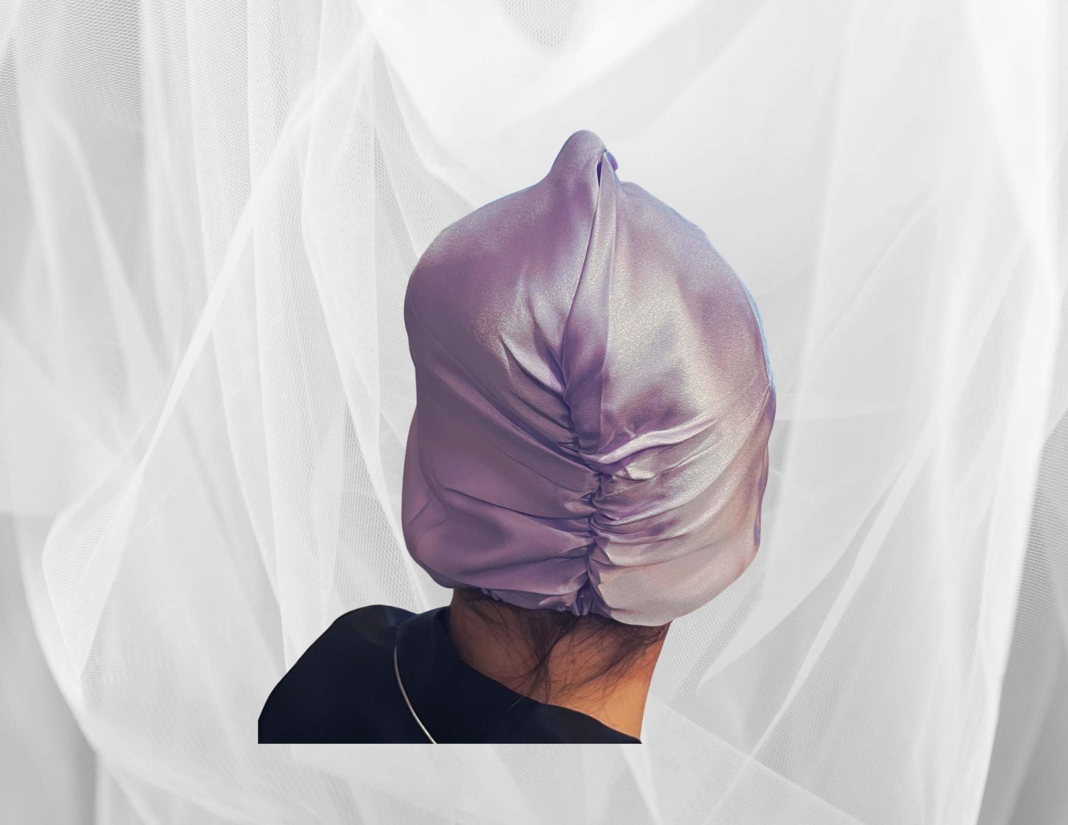 Silk Bonnet Lilac (Twisted Design) - Velora Luxury Fashion