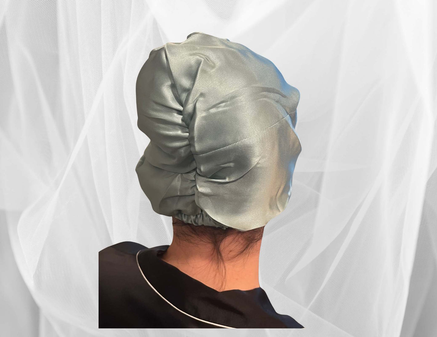 Silk Bonnet Sage (Square Knotted Design) - Velora Luxury Fashion