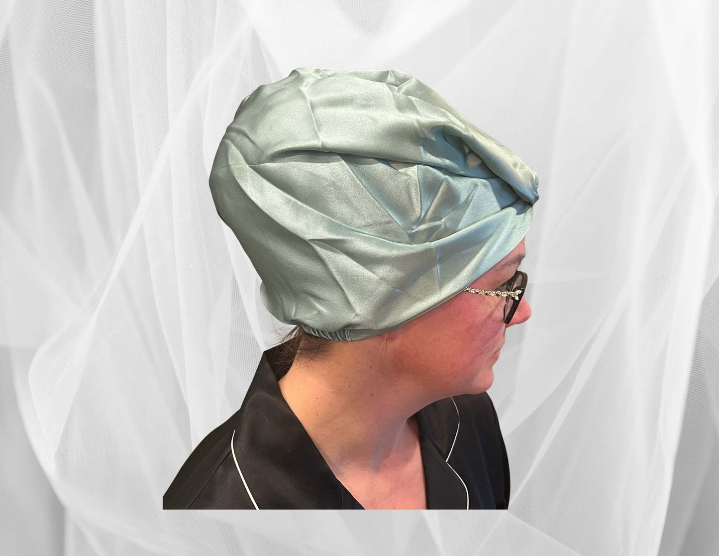 Silk Bonnet Sage (Square Knotted Design) - Velora Luxury Fashion