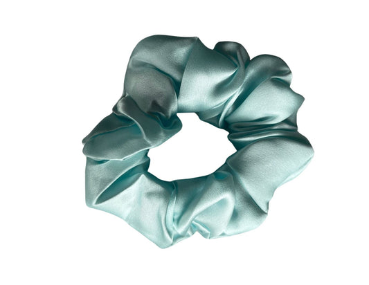 Silk Hair Scrunchie Aqua - Velora Luxury Fashion