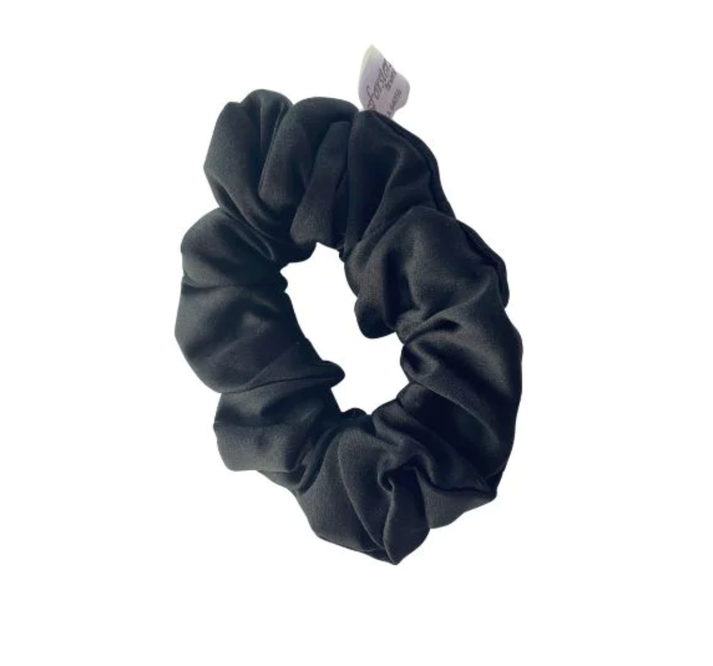 Silk Hair Scrunchie Black - Velora Luxury Fashion