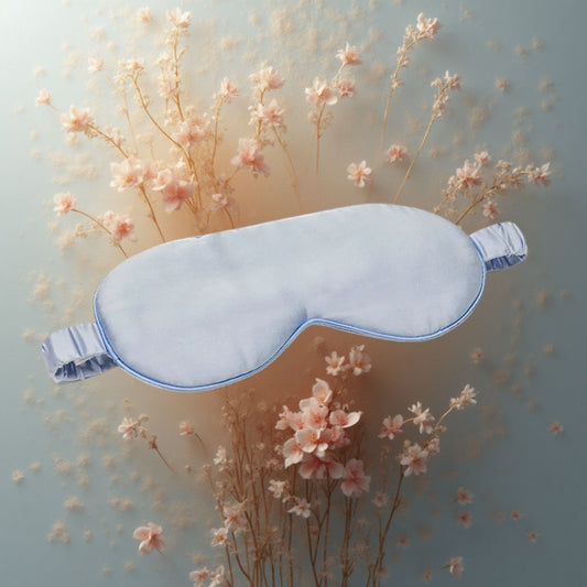 Silk Sleep Mask Light Blue - Velora Luxury Fashion
