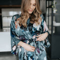 Silver Lining Long Kimono Robe - Velora Luxury Fashion