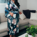 Silver Lining Long Kimono Robe - Velora Luxury Fashion