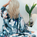 Silver Lining Short Kimono Robe - Velora Luxury Fashion