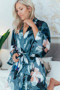 Silver Lining Short Kimono Robe - Velora Luxury Fashion