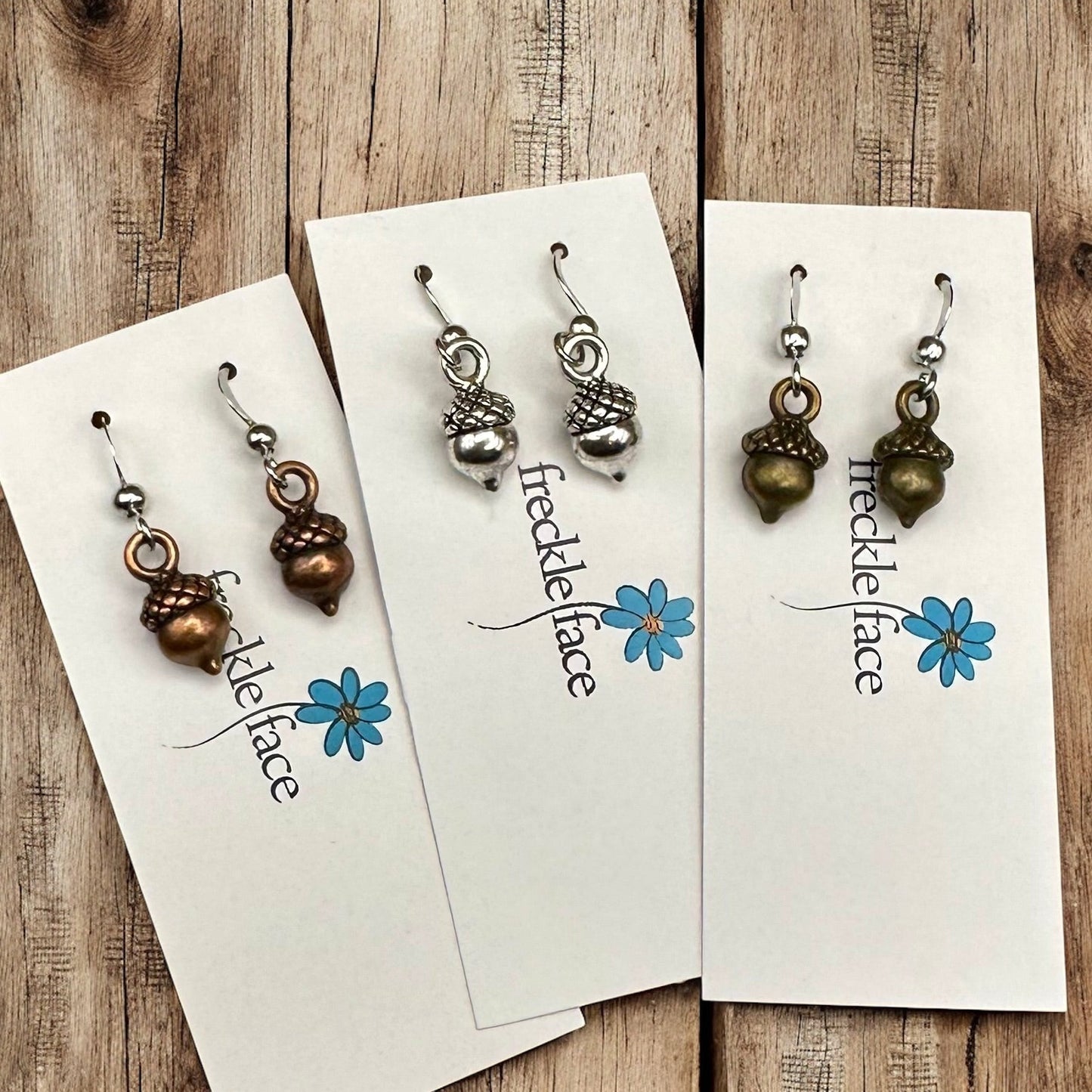 Simple Acorn Earrings – Minimalist Autumn-Inspired Earrings in Mixed Metals - Velora Luxury Fashion