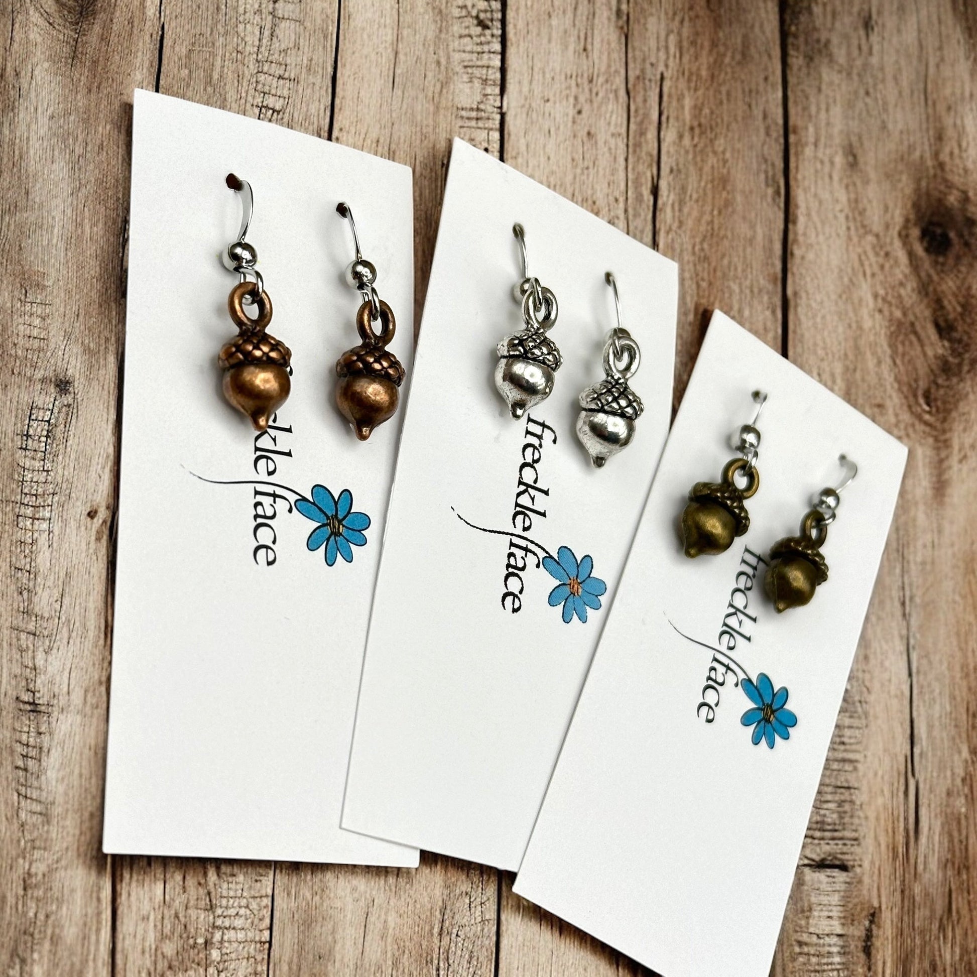 Simple Acorn Earrings – Minimalist Autumn-Inspired Earrings in Mixed Metals - Velora Luxury Fashion