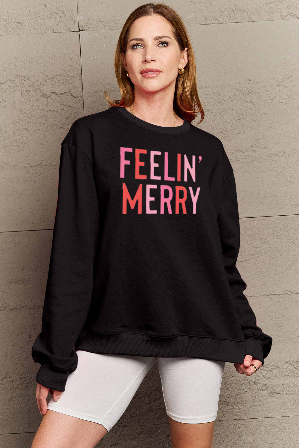 Simply Love Full Size Graphic Round Neck Sweatshirt - Velora Luxury Fashion