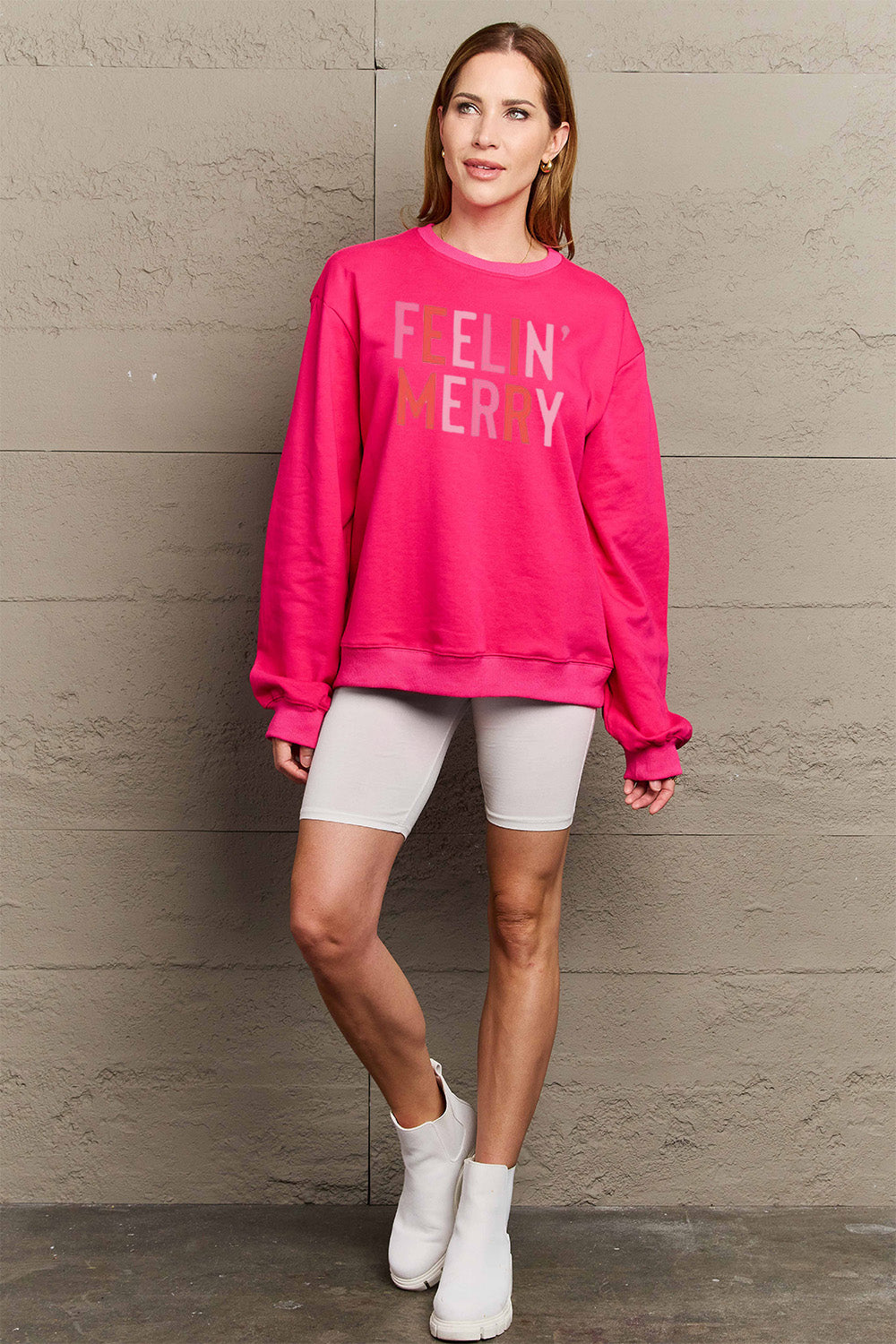Simply Love Full Size Graphic Round Neck Sweatshirt - Velora Luxury Fashion