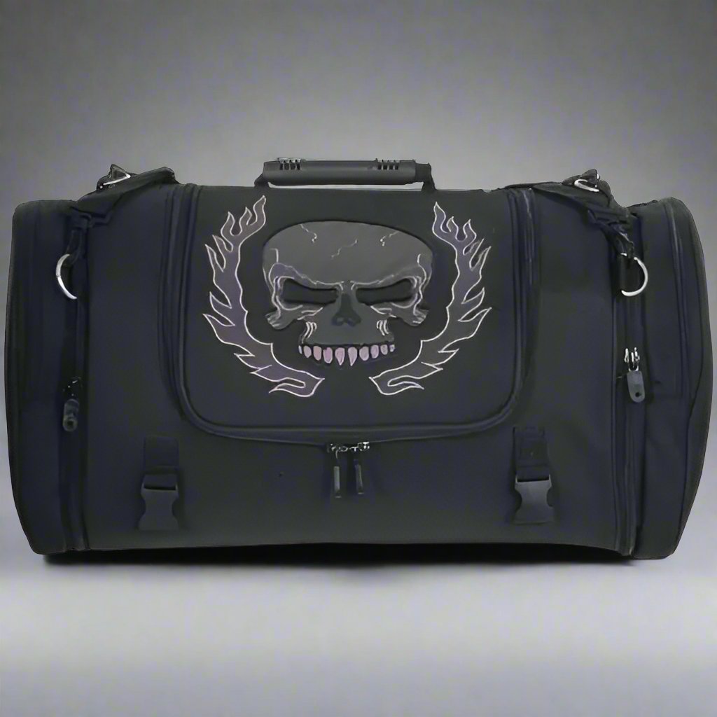 Skull Embroidered Travel Duffle Bag - Velora Luxury Fashion
