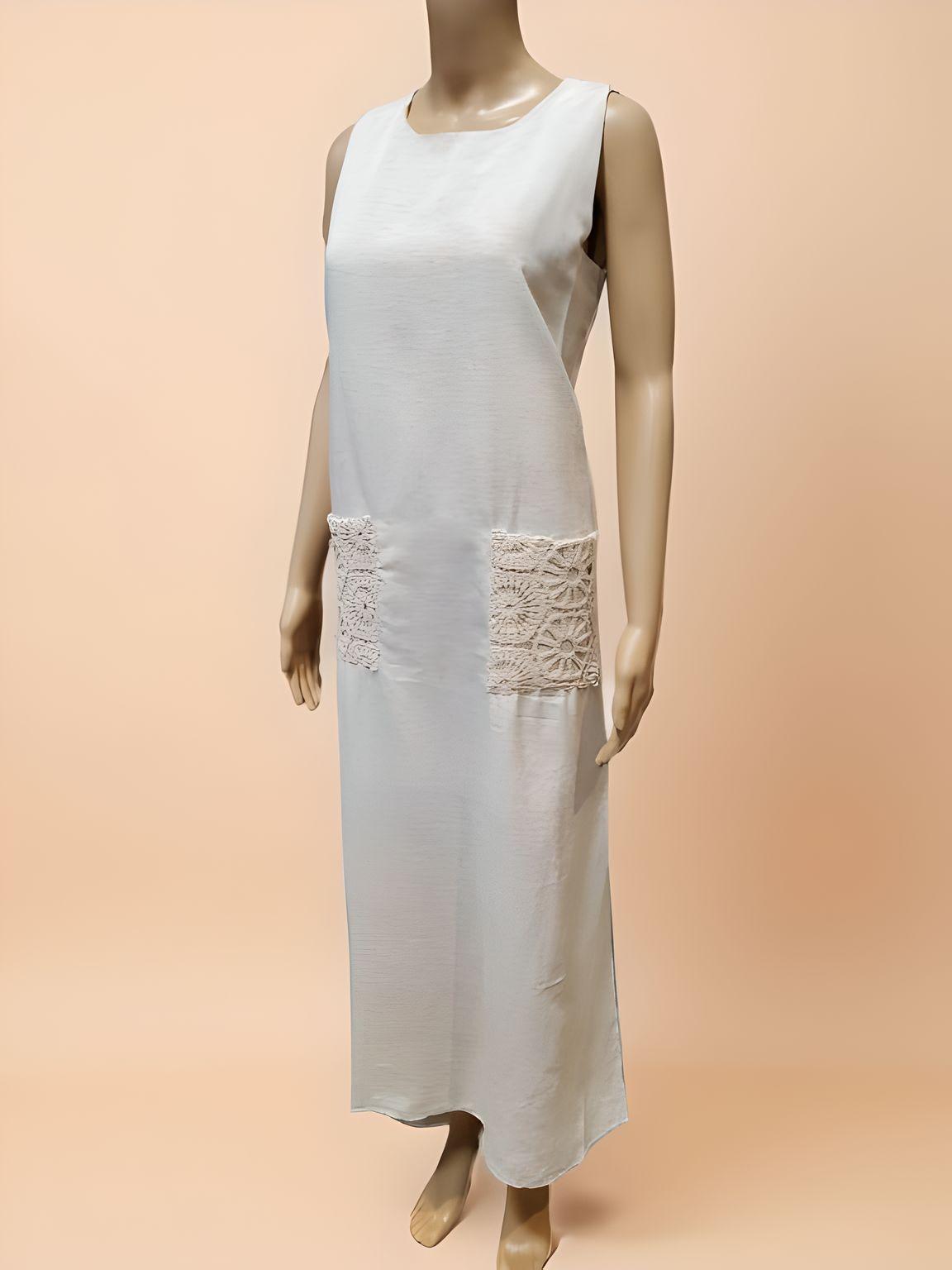 Sleeveless Crochet Pocket Dress - Velora Luxury Fashion