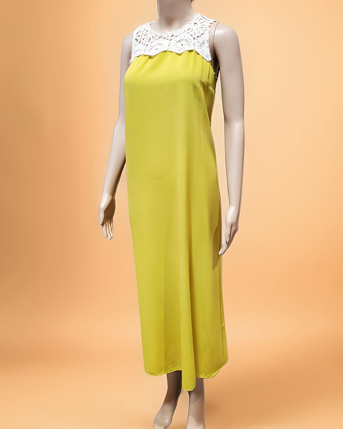 Sleeveless Long Dress with Crochet - Velora Luxury Fashion