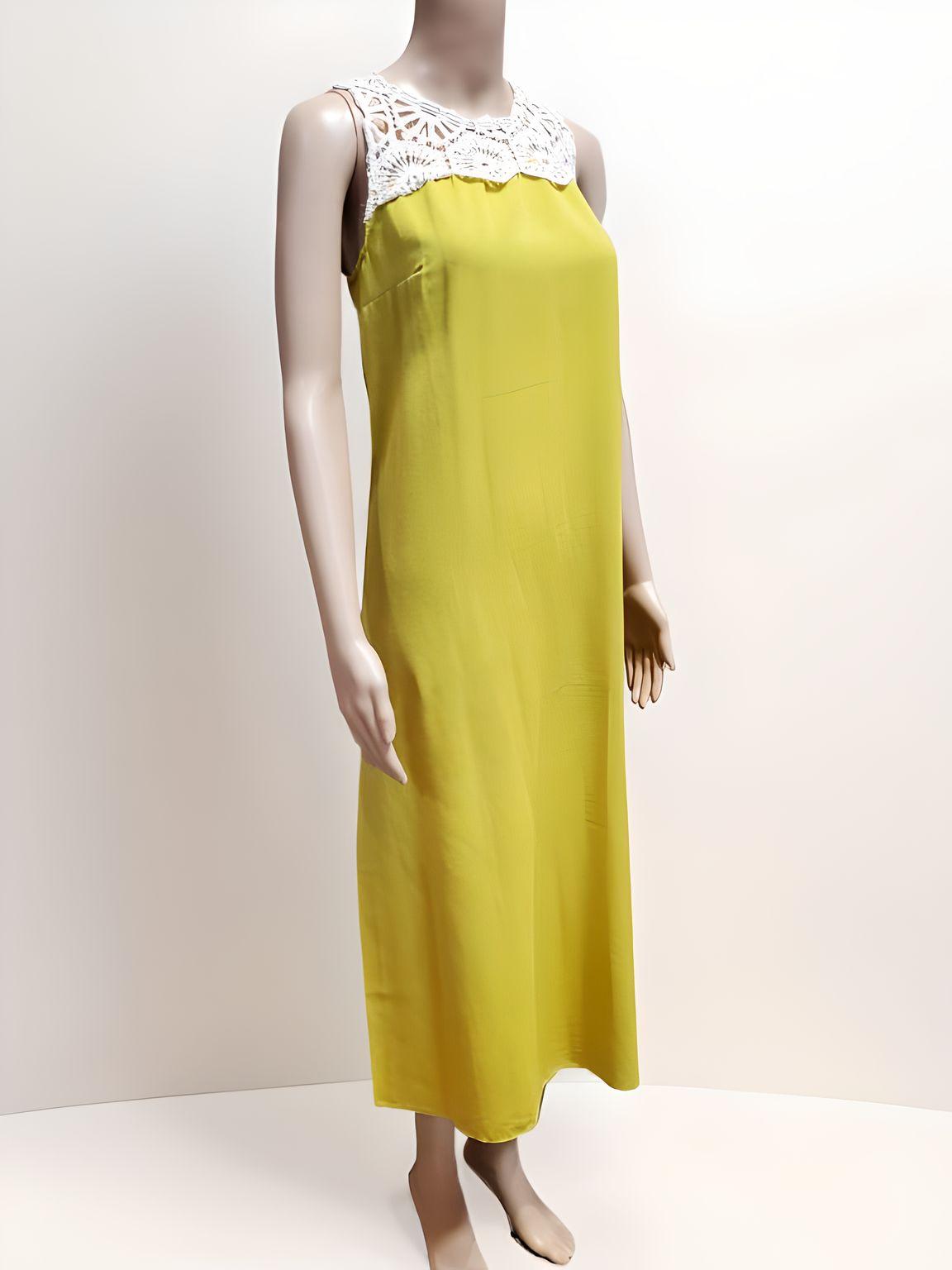 Sleeveless Long Dress with Crochet - Velora Luxury Fashion