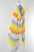 Slit Color Block V-Neck Cover-Up - Velora Luxury Fashion
