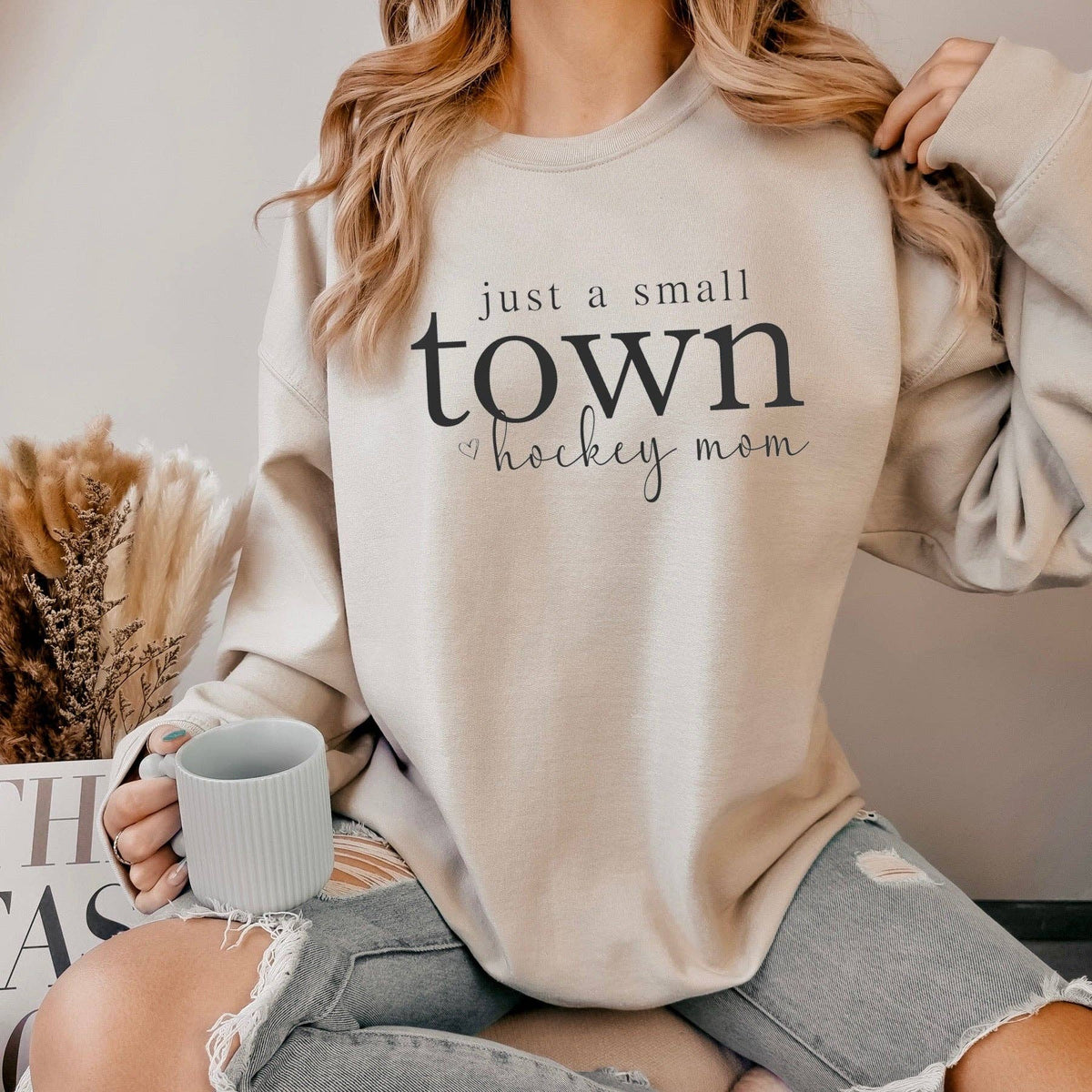Small Town Hockey Mom Crewneck Sweatshirt – Rustic Girls - Velora Luxury Fashion