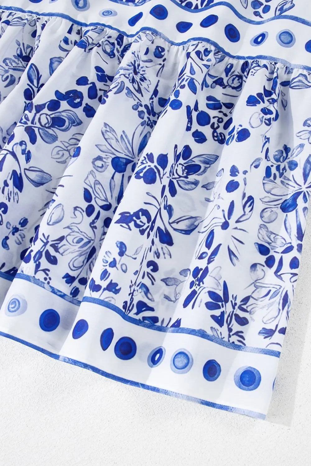 Smocked Printed Square Neck Puff Sleeve Dress - Velora Luxury Fashion