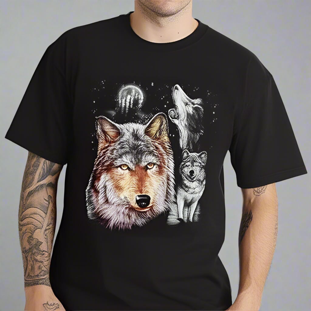 Sofari Collection Men's Wolf Design T-shirt - Velora Luxury Fashion