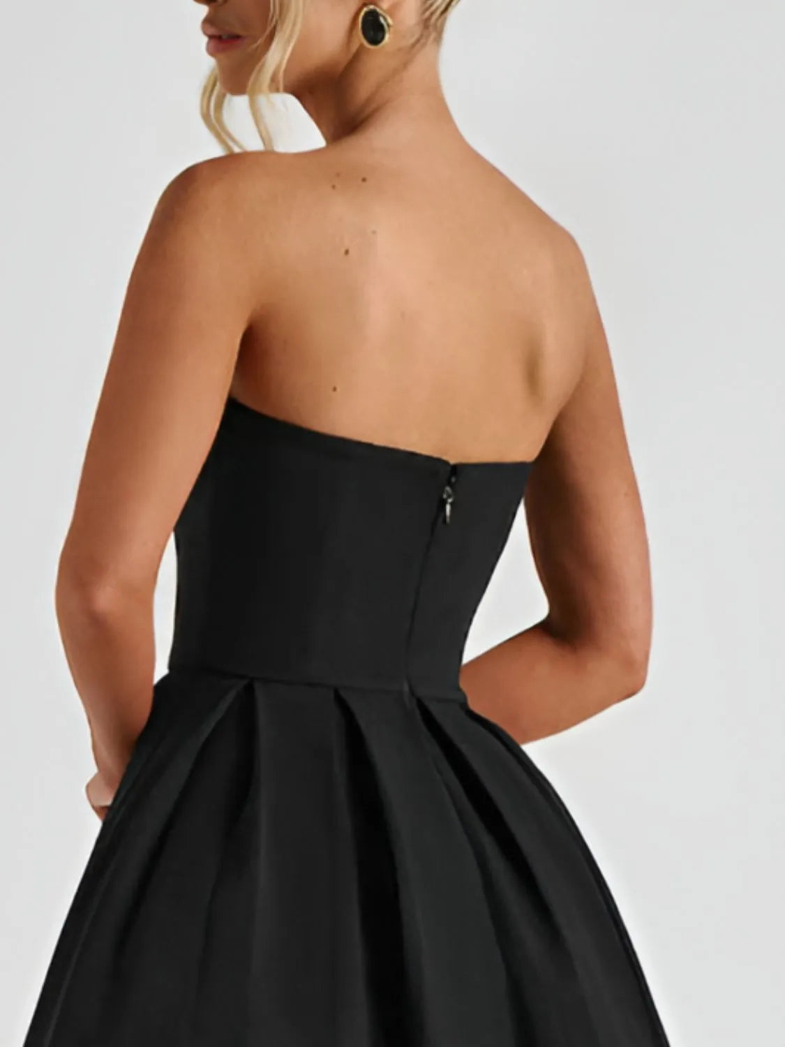 Solid Color Tube Midi Dress - Velora Luxury Fashion