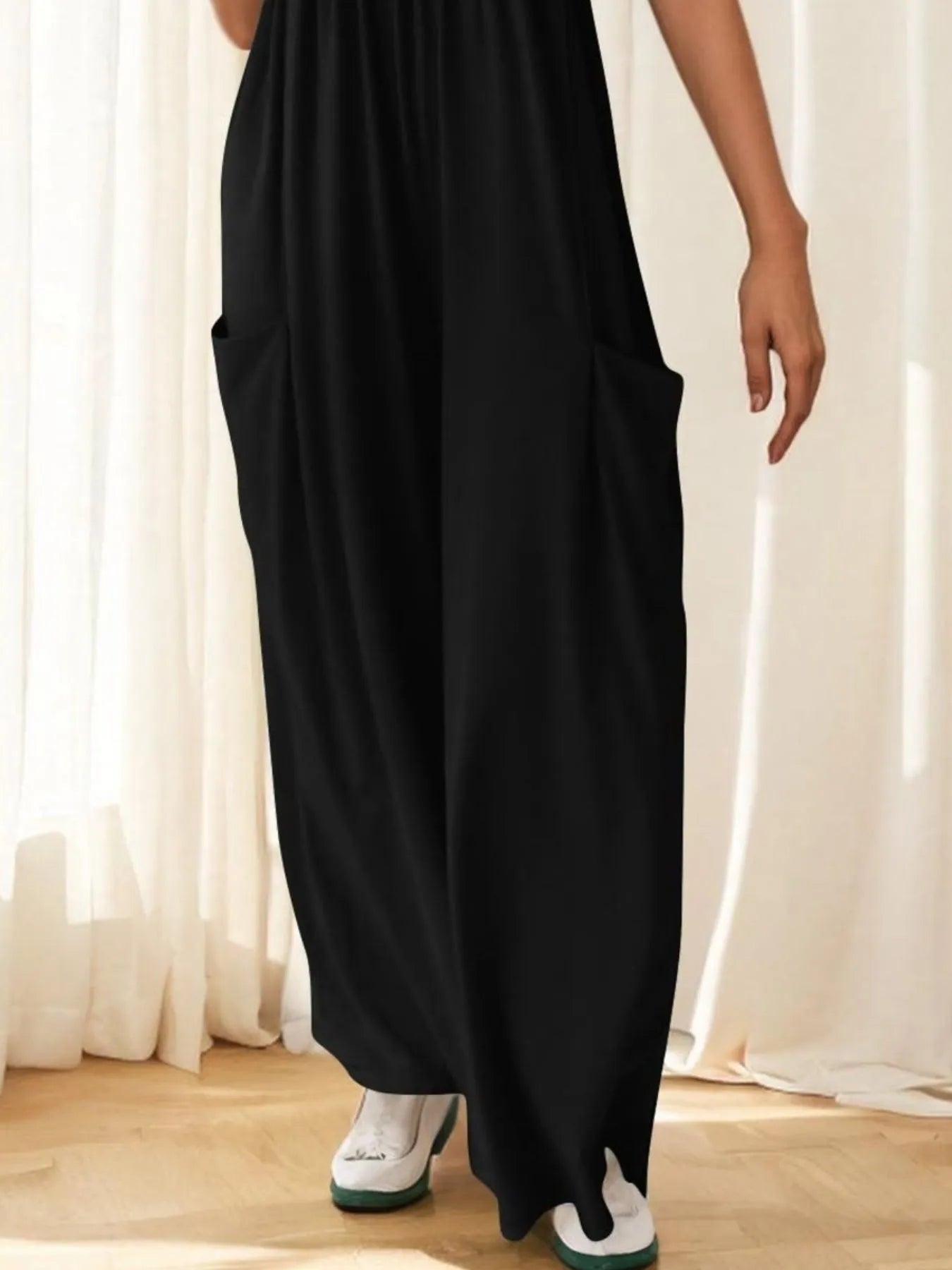 Spaghetti Strap Wide Leg Jumpsuit - Velora Luxury Fashion