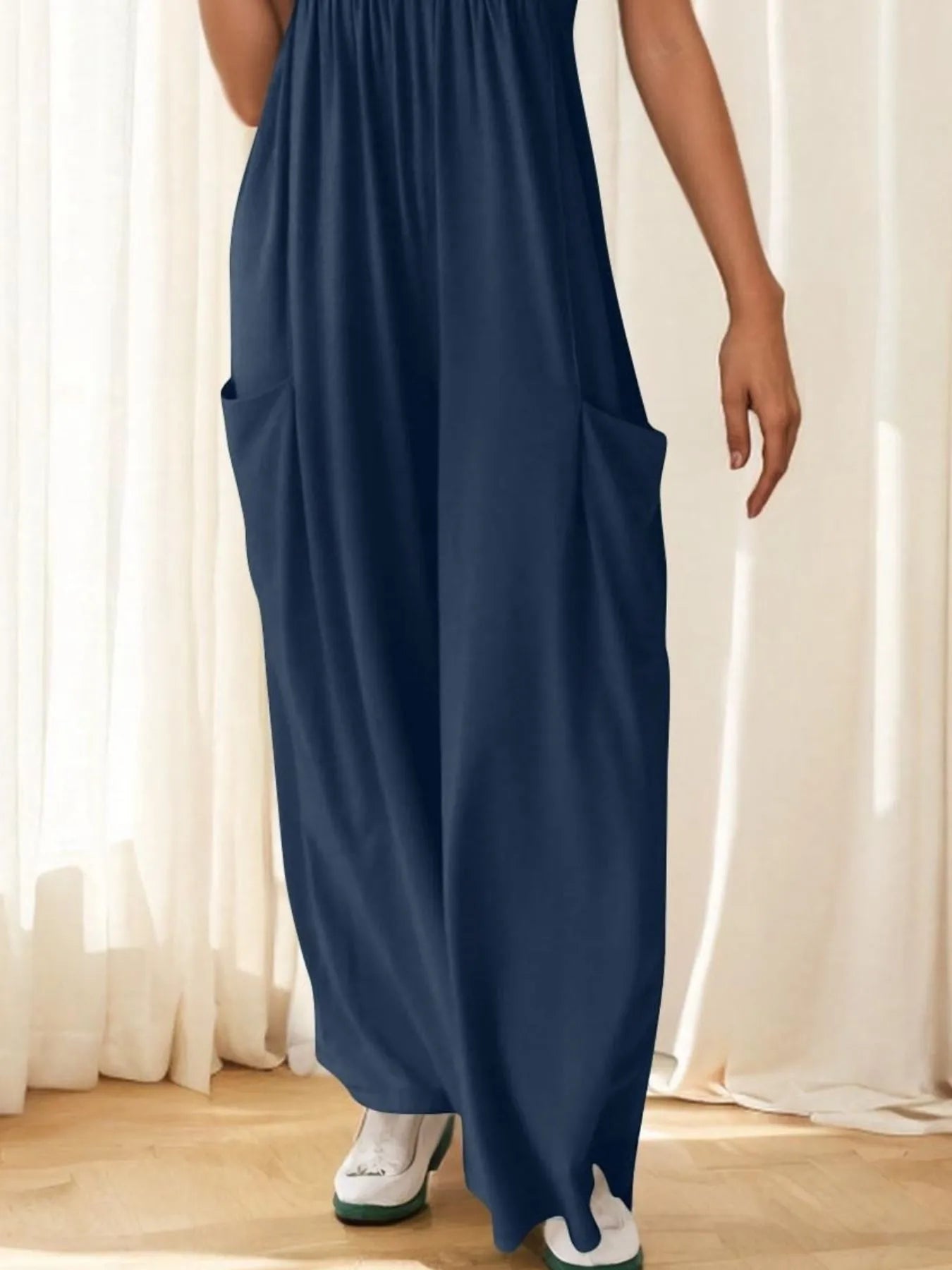 Spaghetti Strap Wide Leg Jumpsuit - Velora Luxury Fashion