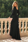 Square Neck Long Sleeve Dress - Velora Luxury Fashion