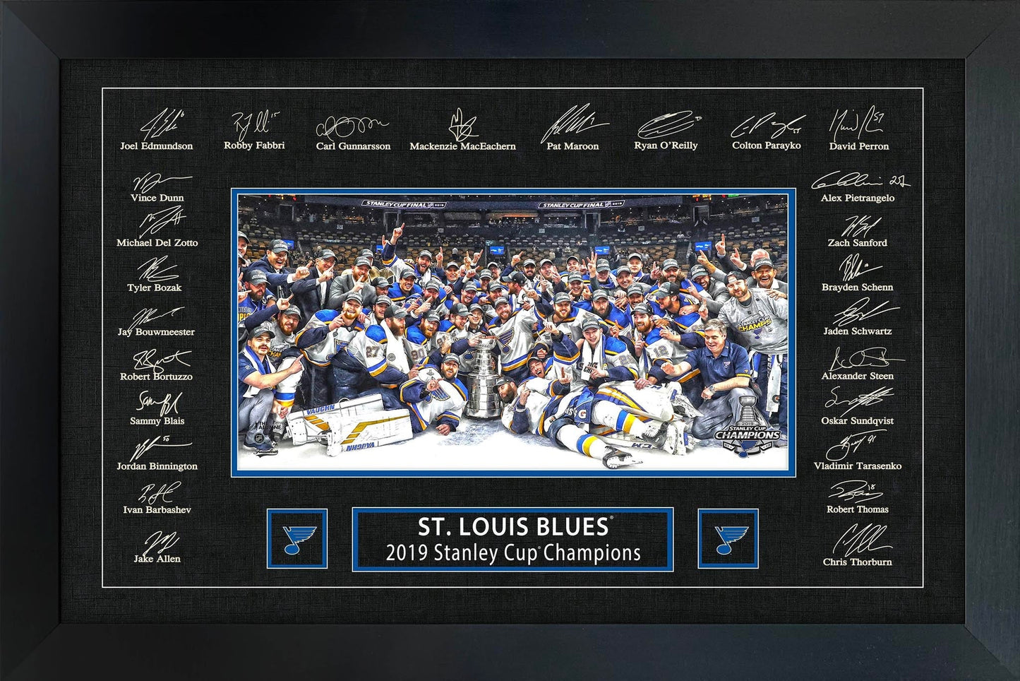 St.Louis Blues 2019 Stanley Cup Replica Signature Frame - Velora Luxury Fashion