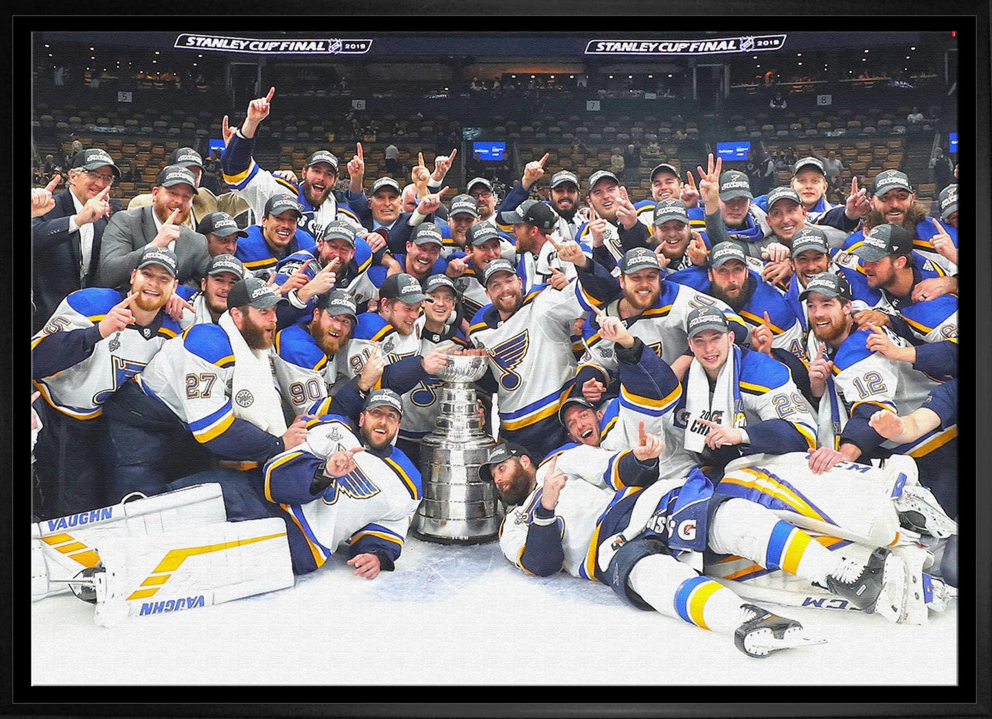 St. Louis Blues 20x29 Framed Canvas 2019 Stanley Cup - Velora Luxury Fashion