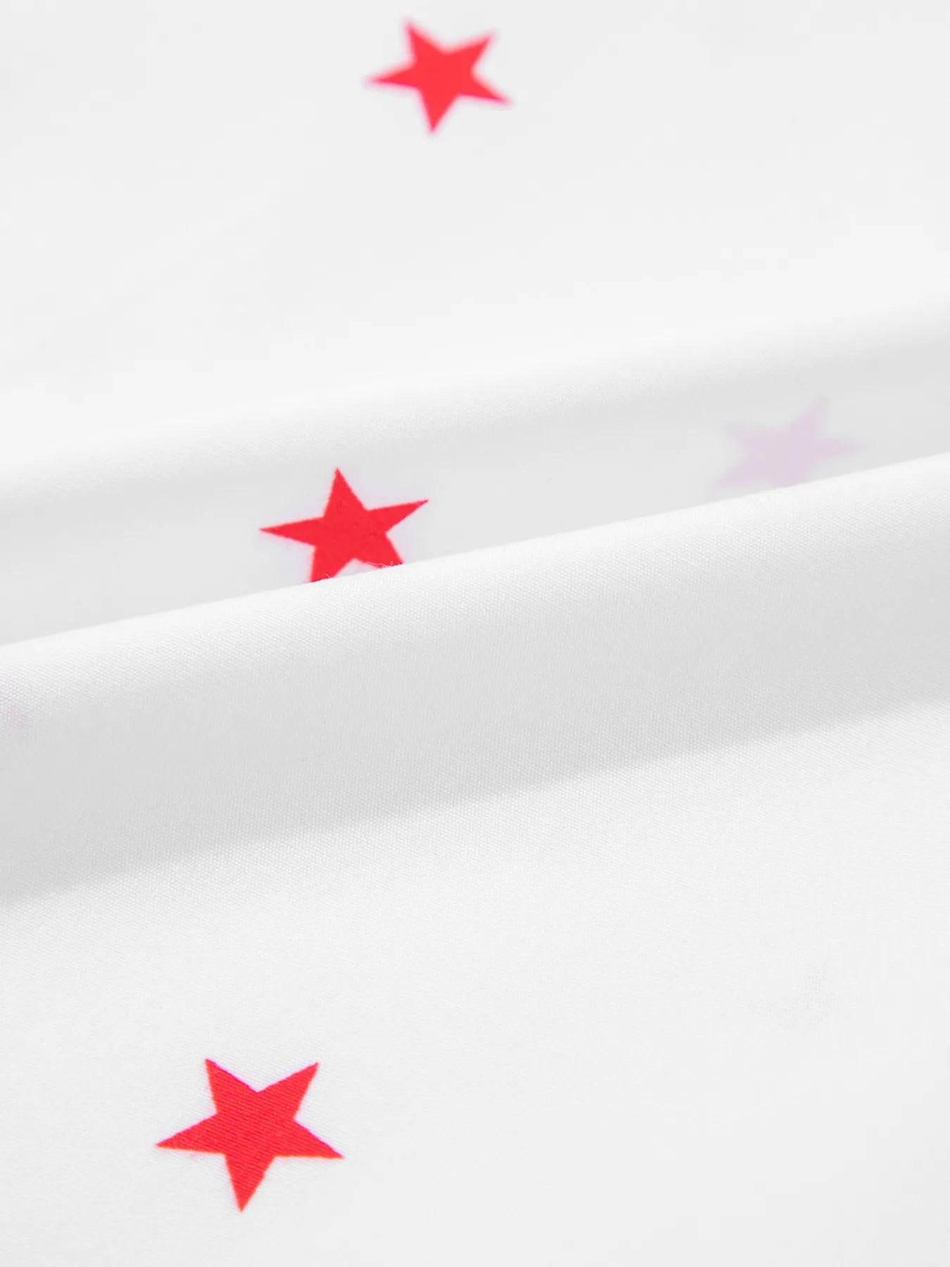 Star Print Puff Sleeve Button-Up Shirt - Velora Luxury Fashion